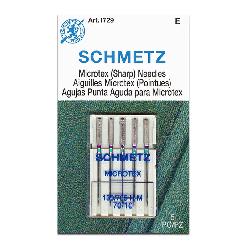 Schmetz "Microtex" Sharp Sewing Machine Needles - 5 Pack - Choose Your Size