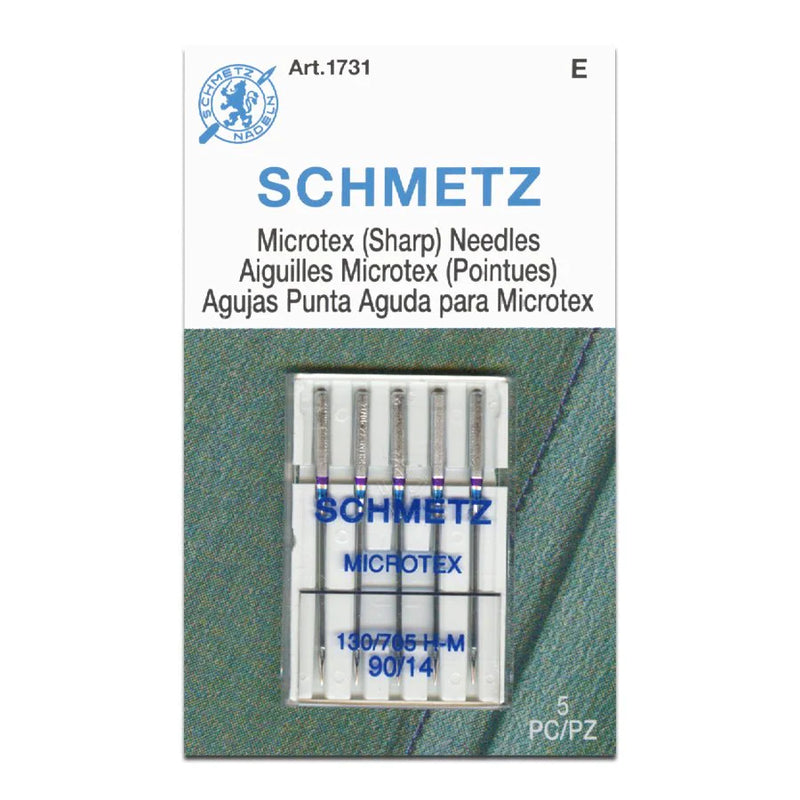 Schmetz "Microtex" Sharp Sewing Machine Needles - 5 Pack - Choose Your Size
