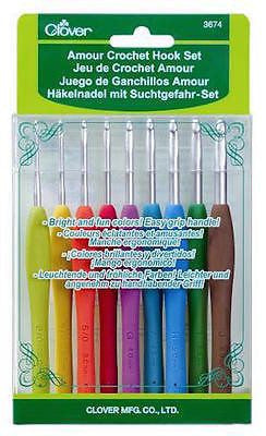 Clover Amour Soft Grip Crochet Hooks - Set of 9 (2.00 - 6.00mm)  | KNITTING CO. - 1