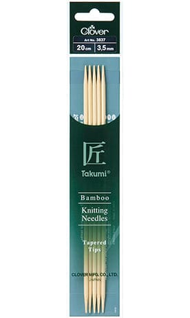 Clover "Takumi" Bamboo Double Point Knitting Needles - 20cm (8")