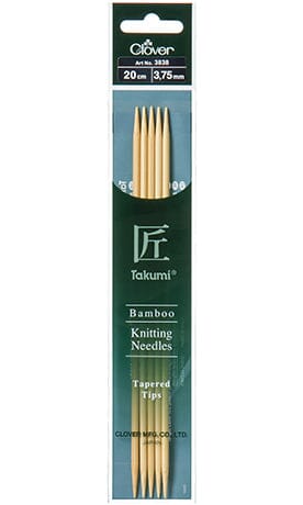 Clover "Takumi" Bamboo Double Point Knitting Needles - 20cm (8")