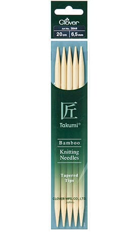 Clover "Takumi" Bamboo Double Point Knitting Needles - 20cm (8")
