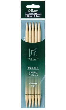 Clover "Takumi" Bamboo Double Point Knitting Needles - 20cm (8")