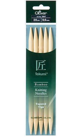 Clover Takumi Bamboo Double Point Knitting Needles - 7 inch Size 15