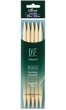 Clover "Takumi" Bamboo Double Point Knitting Needles - 20cm (8")