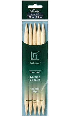 Clover Takumi Bamboo Double Point Knitting Needles - 7 inch Size 15