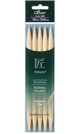 Clover "Takumi" Bamboo Double Point Knitting Needles - 20cm (8")