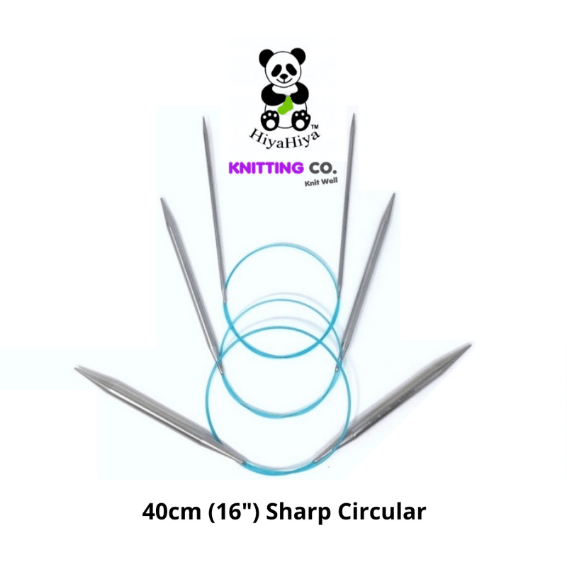 HiyaHiya Sharp Stainless Steel Circular Knitting Needles - 40cm (16")