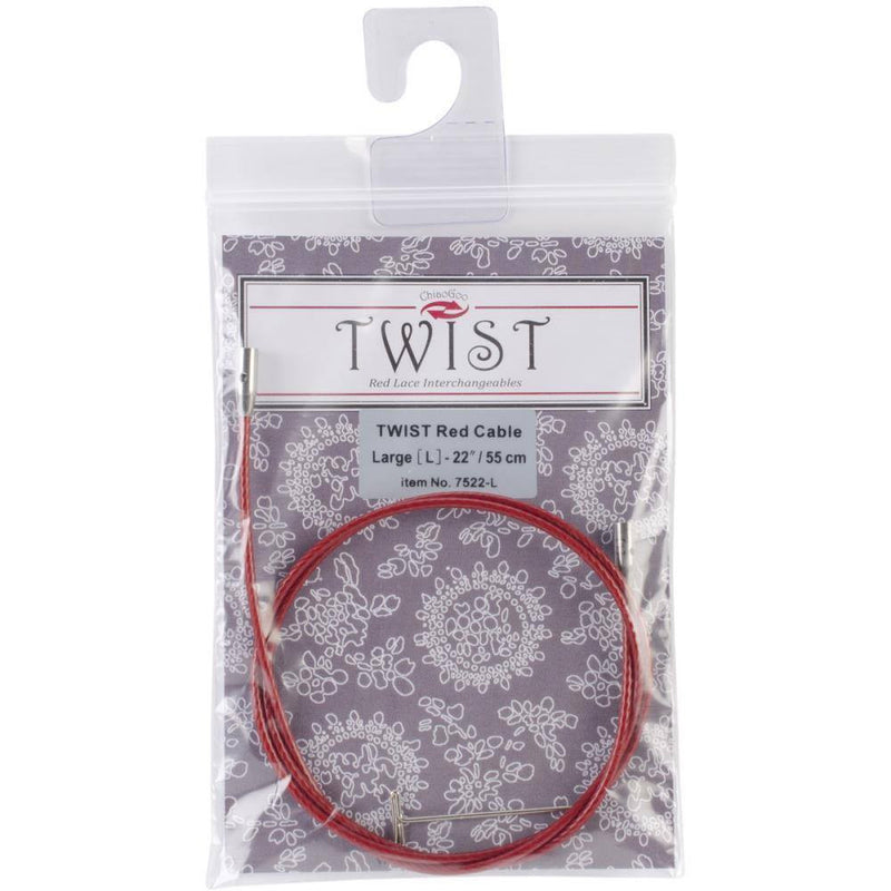 ChiaoGoo Twist Interchangeable Circular Knitting Needle Red Cable (Dif. Sizes) 55cm / 22" (Large) | KNITTING CO. - 6