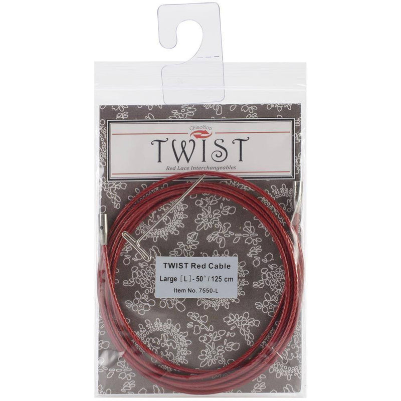 ChiaoGoo Twist Interchangeable Circular Knitting Needle Red Cable (Dif. Sizes) 125cm / 50" (Large) | KNITTING CO. - 12