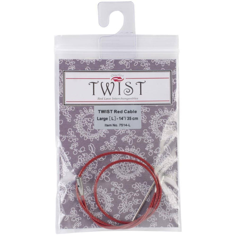 ChiaoGoo Twist Interchangeable Circular Knitting Needle Red Cable (Dif. Sizes) 35cm / 14" (Large) | KNITTING CO. - 4