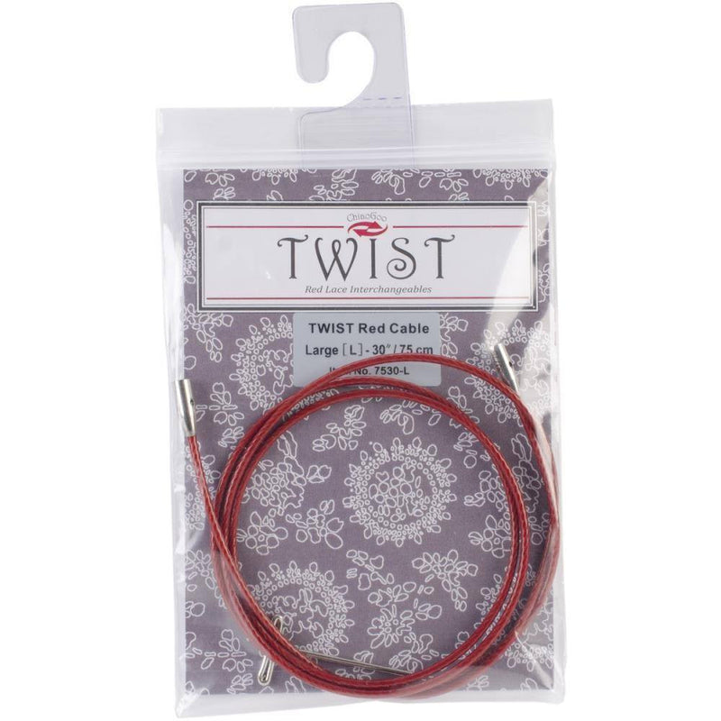 ChiaoGoo Twist Interchangeable Circular Knitting Needle Red Cable (Dif. Sizes) 75cm / 30" (Large) | KNITTING CO. - 8
