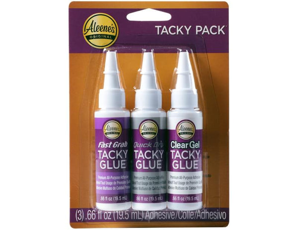 Aleene's "Tacky Pack" Trial Craft Glue Pack - 3 x 58ml (.66oz) Tubes