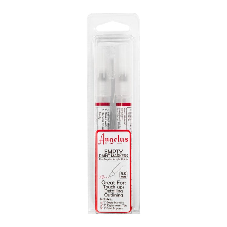 Angelus Acrylic Leather Paint Refillable Empty Markers - Set of 2