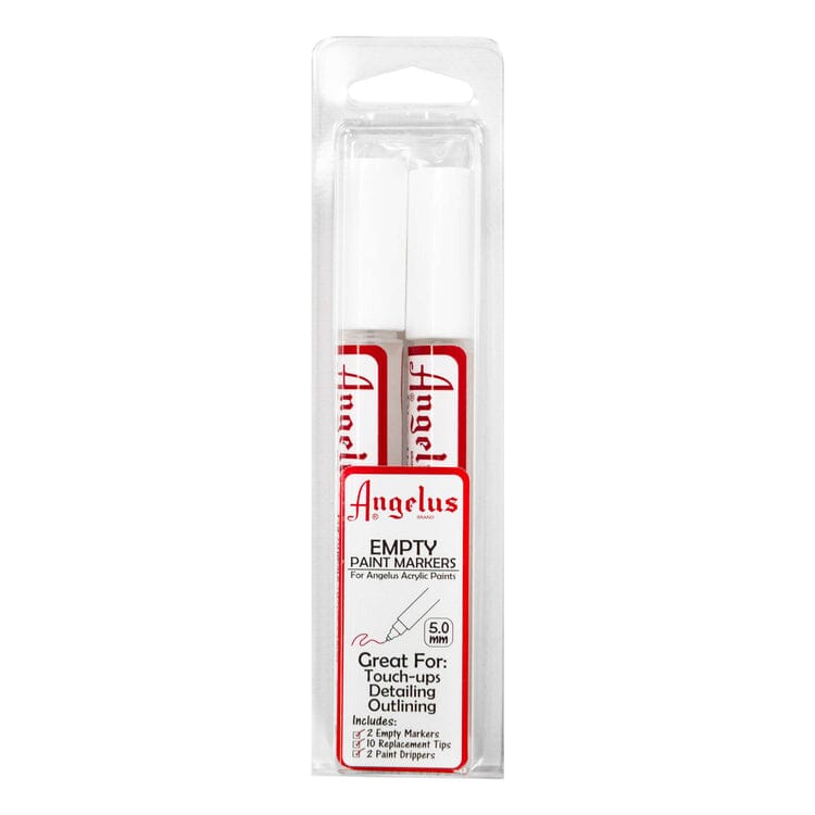 Angelus Acrylic Leather Paint Refillable Empty Markers - Set of 2