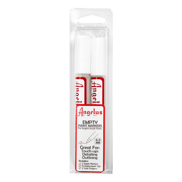 Angelus Acrylic Leather Paint Refillable Empty Markers - Set of 2