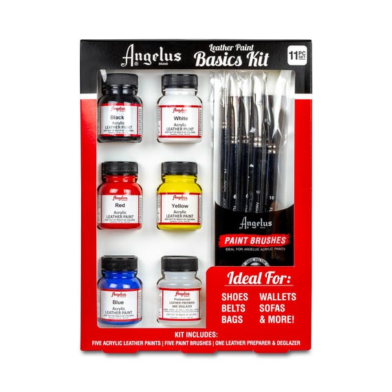 Angelus Acrylic Leather Paint - 11pc Basics Kit