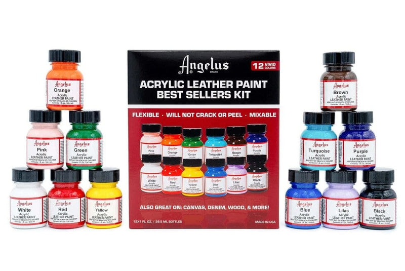 Angelus 29ml (1oz) Acrylic Leather Paint - Set of 12