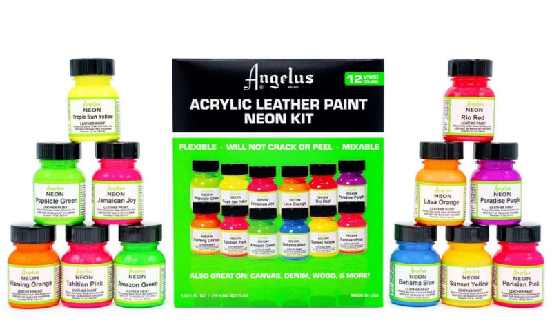Angelus 29ml (1oz) Acrylic Leather Paint - Set of 12