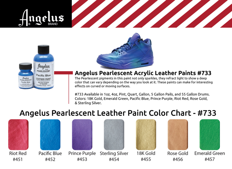 Angelus Acrylic Leather Paint Silver Metallic 1oz and 4oz Bottles