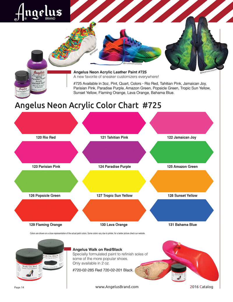 Angelus 29ml (1oz) Acrylic Leather Paint - Neon Colours