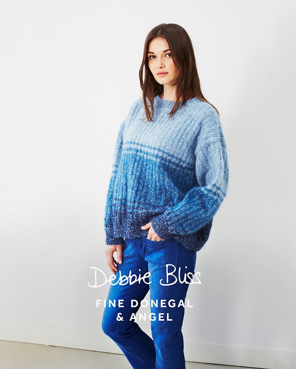 Debbie Bliss "Fine Donegal" 4-Ply Knitting Pattern Leaflet - #026 Tonal Stripe Sweater
