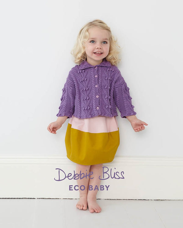 Debbie Bliss "Eco Baby" 5-Ply Knitting Pattern Leaflet - #072 Kids Bobble Cardigan