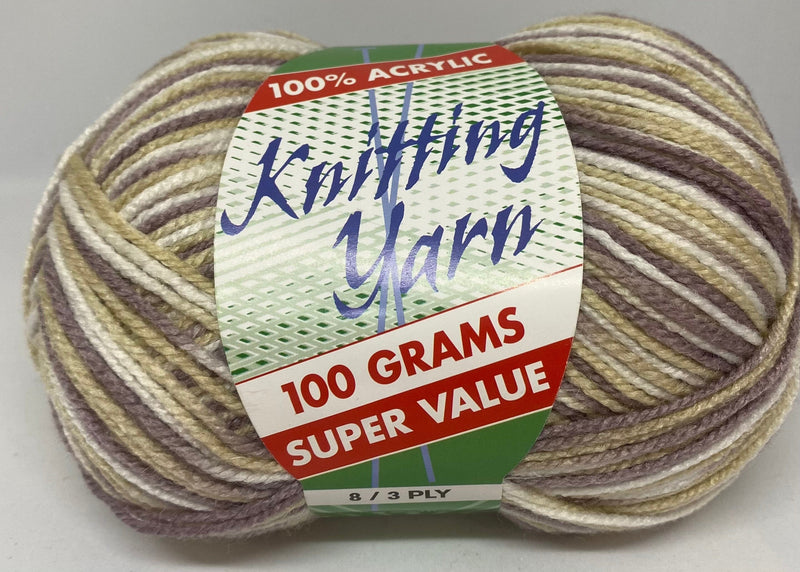 Everyday Super Value 100g Acrylic 8-Ply Knitting Yarn - Choose Your Colour