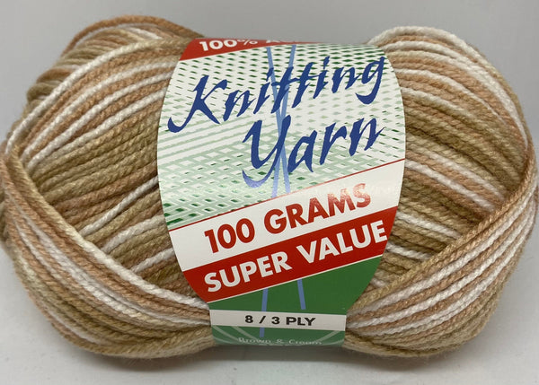 Everyday Super Value 100g Acrylic 8-Ply Knitting Yarn - Prints