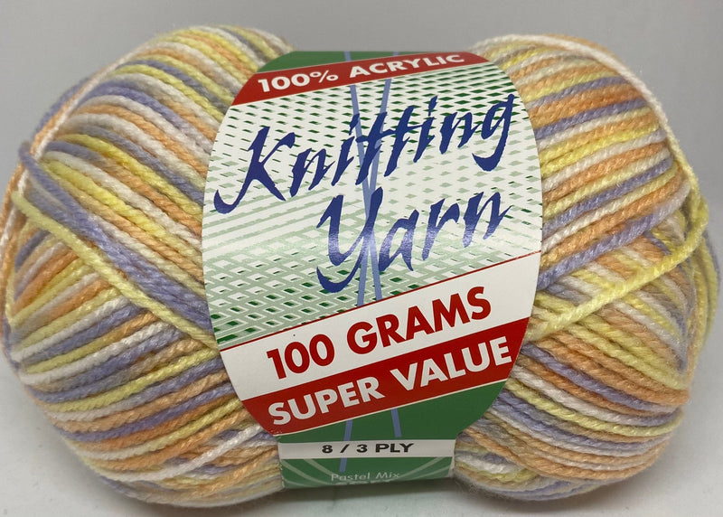 Everyday Super Value 100g Acrylic 8-Ply Knitting Yarn - Choose Your Colour