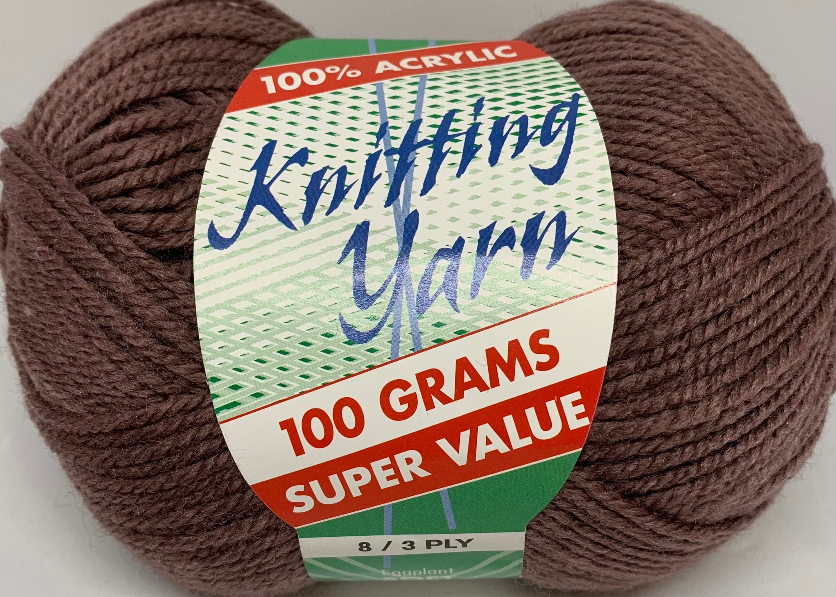 Everyday Super Value 100g Acrylic 8-Ply Knitting Yarn - Solids