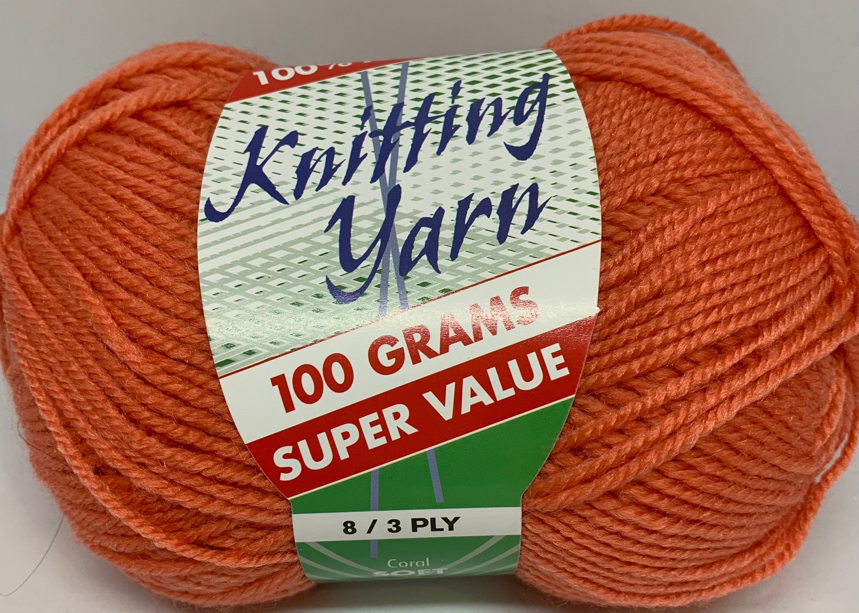 Everyday Super Value 100g Acrylic 8-Ply Knitting Yarn - Solids