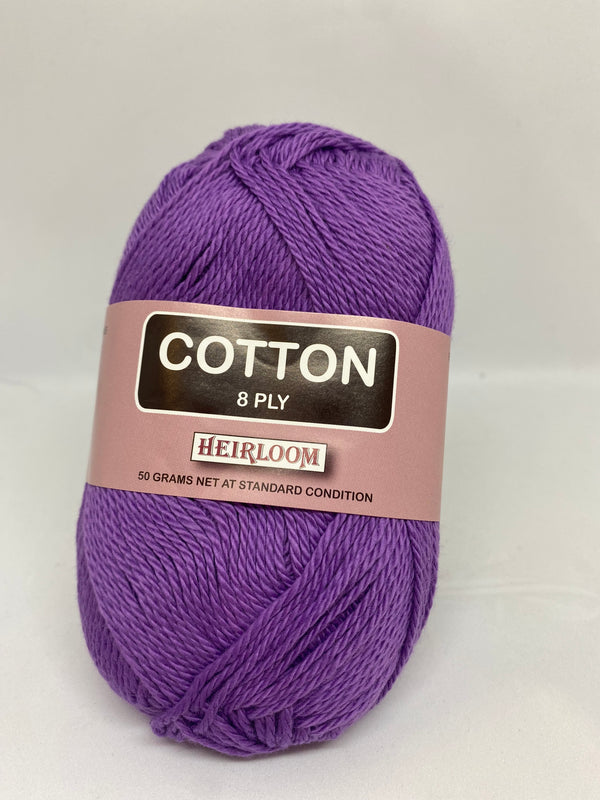 Heirloom 50g "Cotton" 8-Ply 100% Cotton Yarn