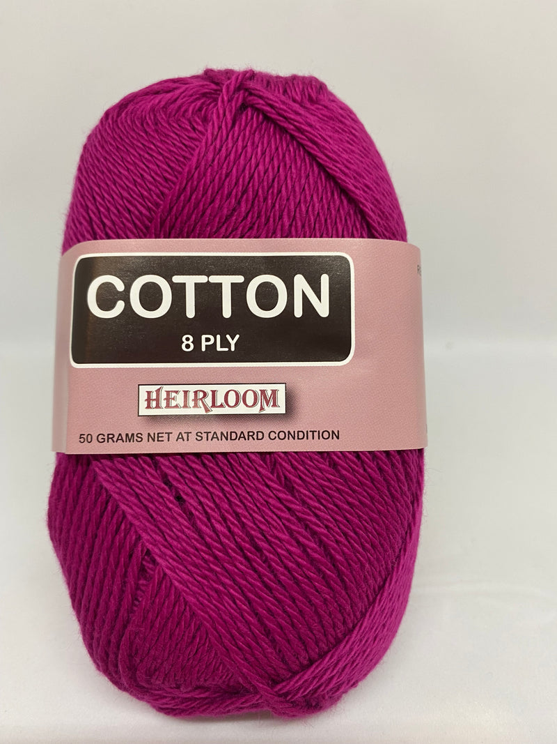 Heirloom 50g "Cotton" 8-Ply 100% Cotton Yarn