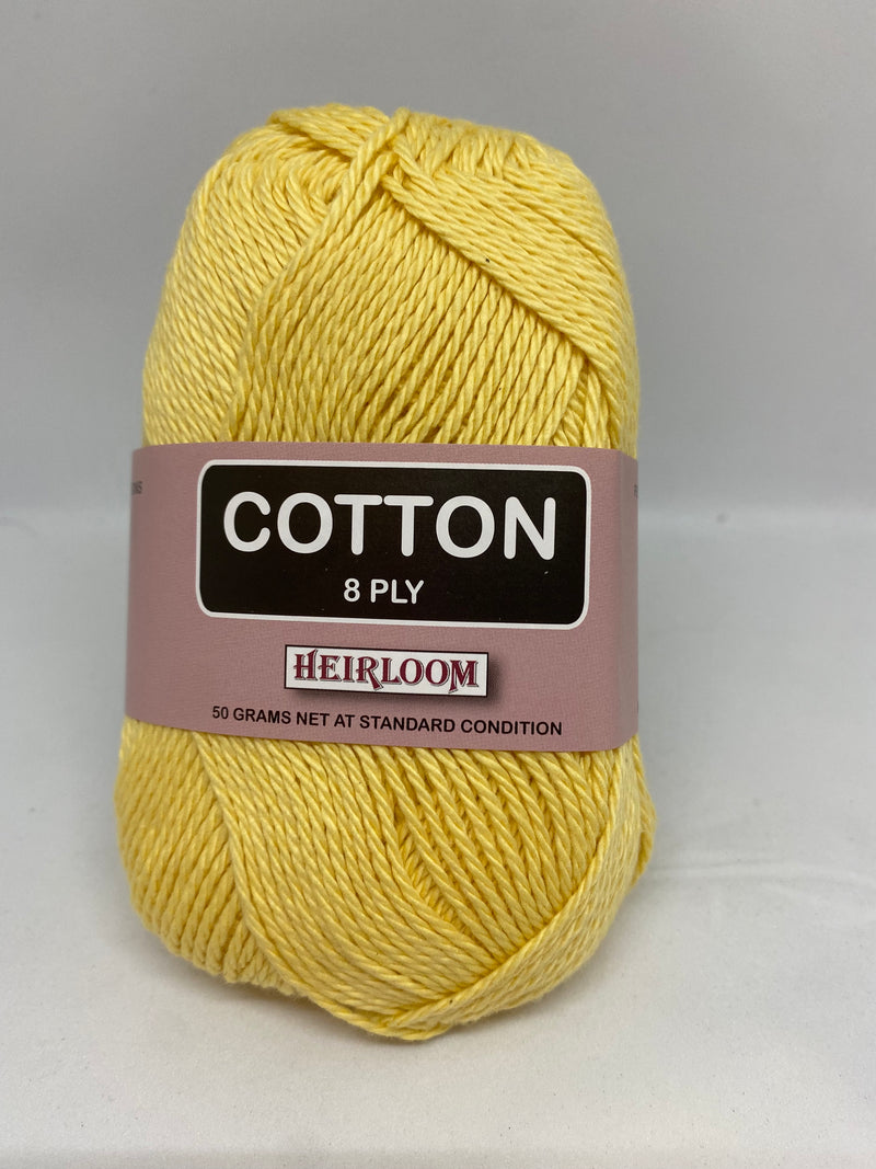 Heirloom 50g "Cotton" 8-Ply 100% Cotton Yarn