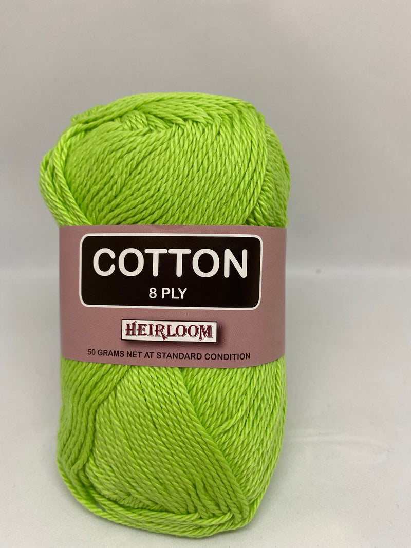 Heirloom 50g "Cotton" 8-Ply 100% Cotton Yarn