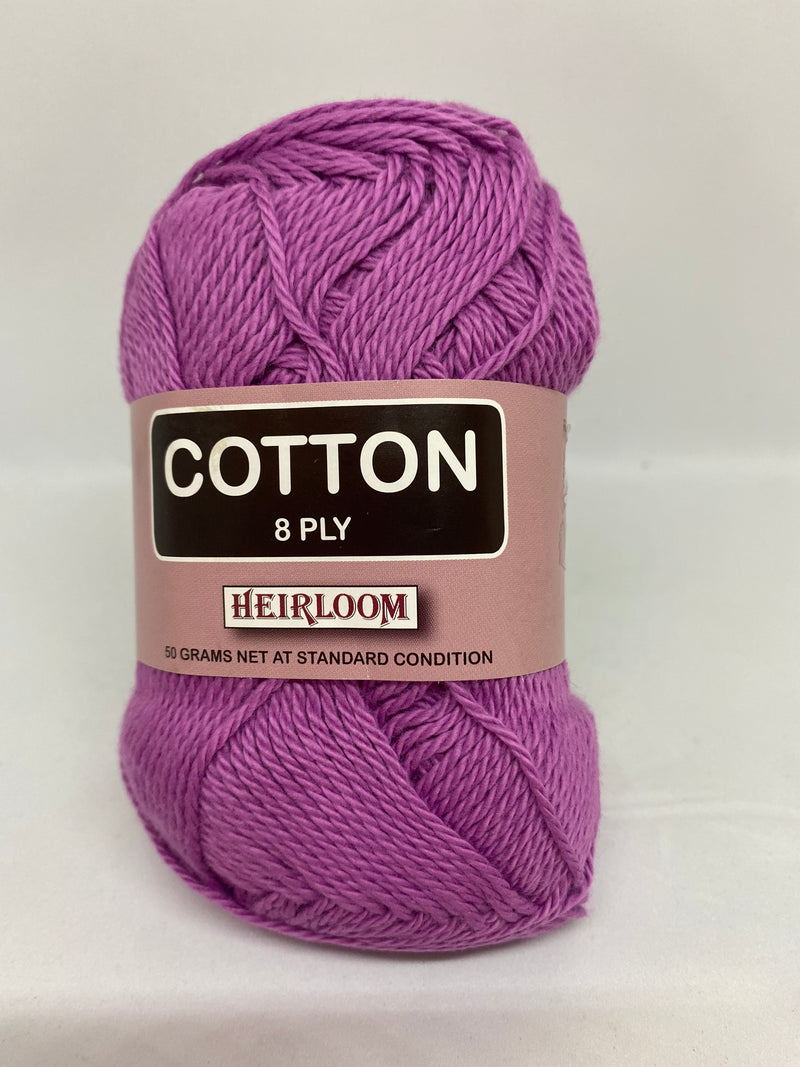 Heirloom 50g "Cotton" 8-Ply 100% Cotton Yarn