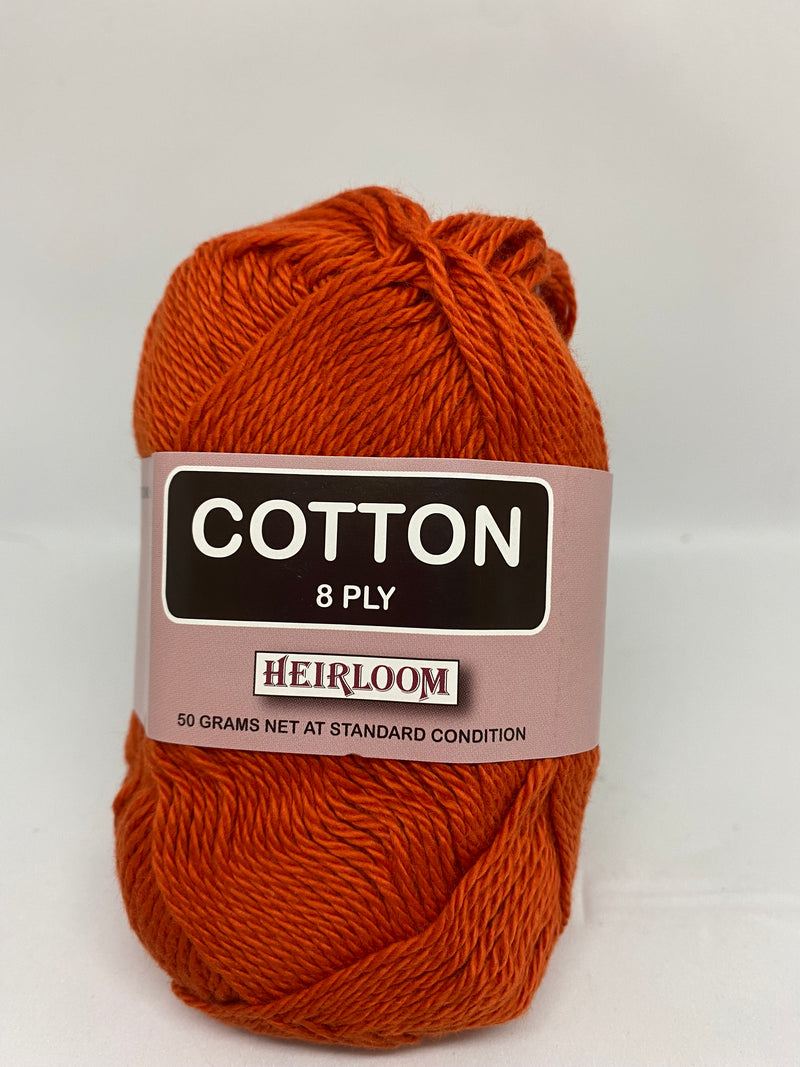 Heirloom 50g "Cotton" 8-Ply 100% Cotton Yarn