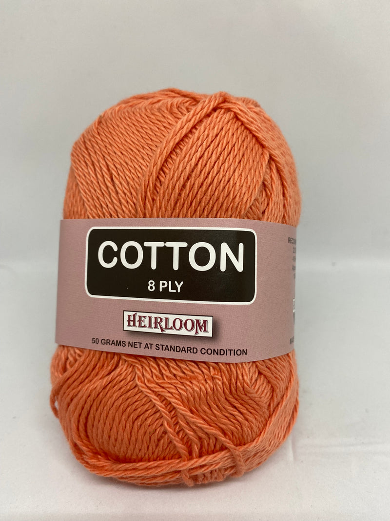Heirloom 50g "Cotton" 8-Ply 100% Cotton Yarn