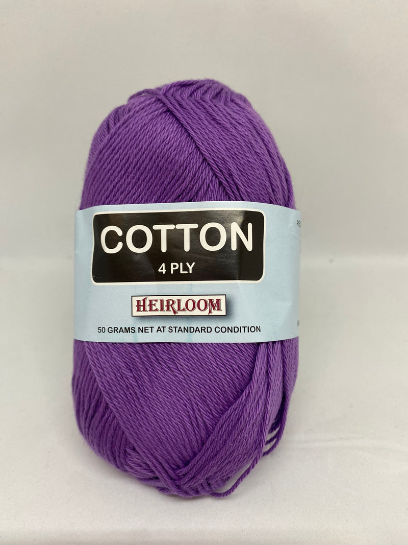 Heirloom 50g "Cotton" 4-Ply 100% Cotton Yarn