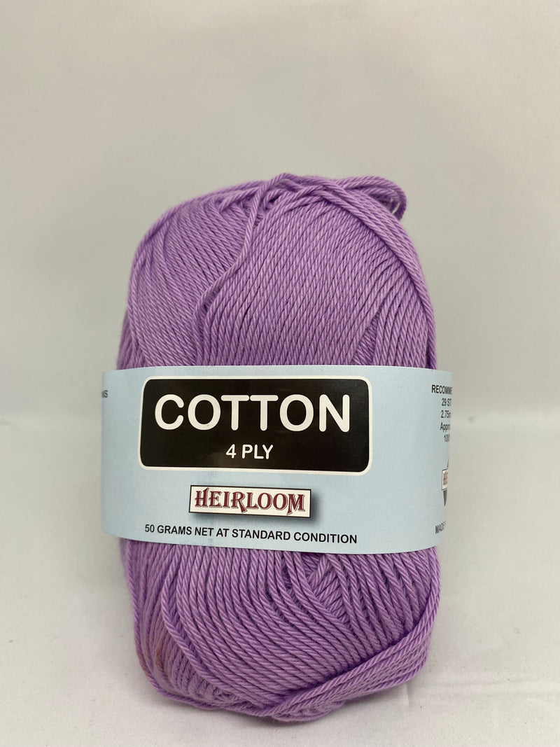 Heirloom 50g "Cotton" 4-Ply 100% Cotton Yarn