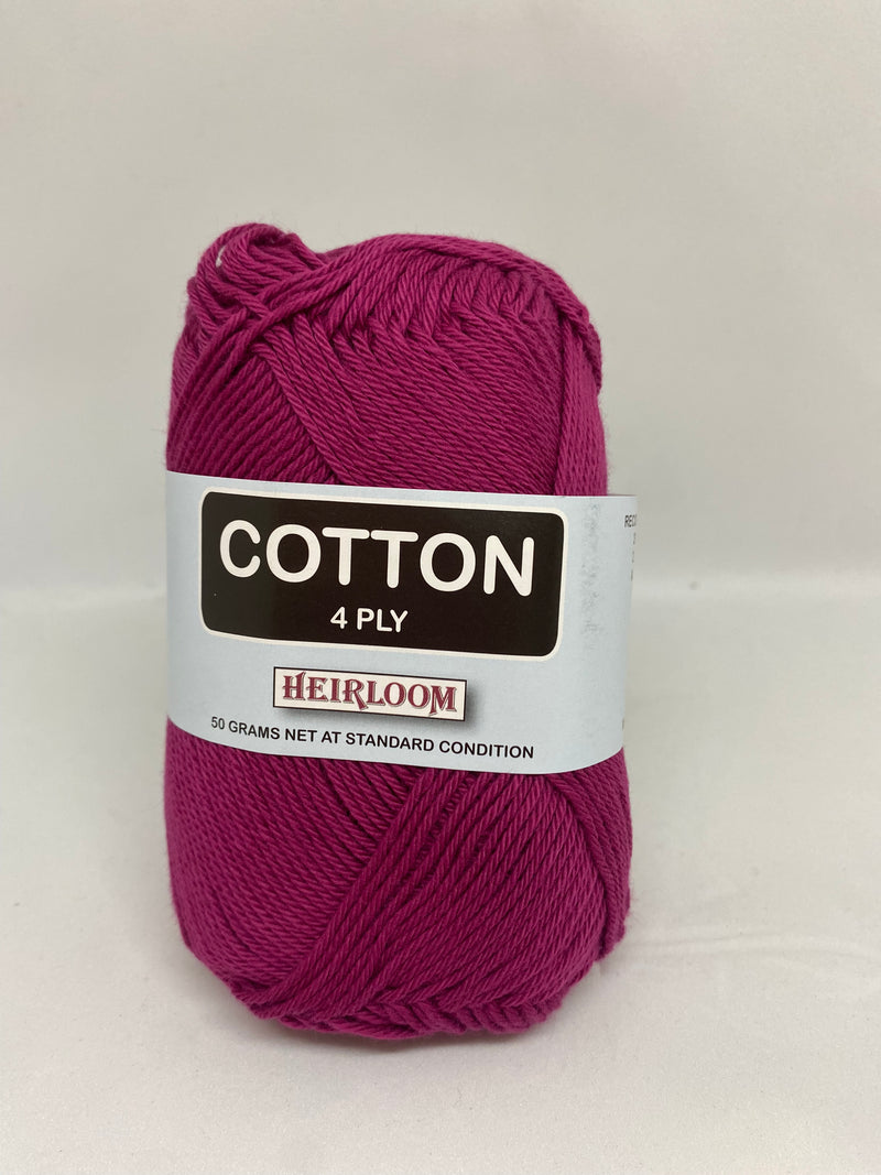 Heirloom 50g "Cotton" 4-Ply 100% Cotton Yarn