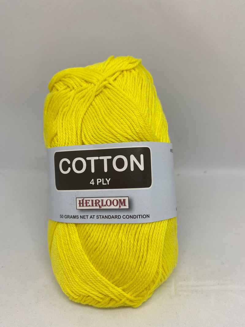 Heirloom 50g "Cotton" 4-Ply 100% Cotton Yarn