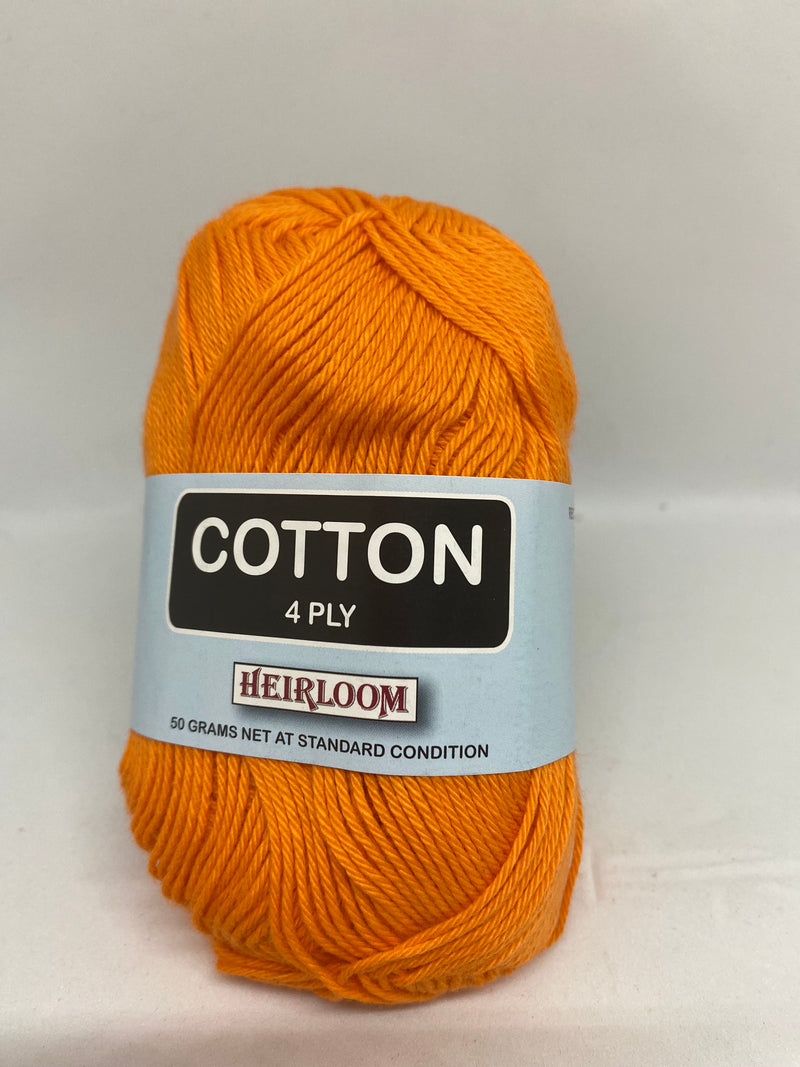 Heirloom 50g "Cotton" 4-Ply 100% Cotton Yarn