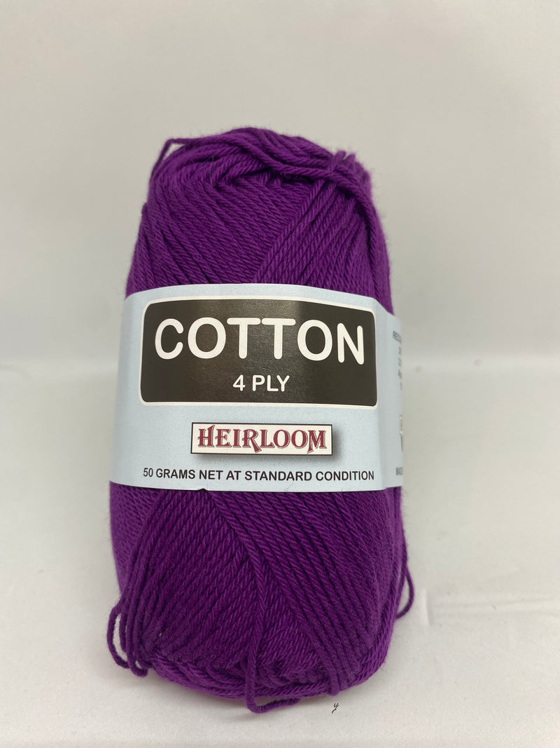 Heirloom 50g "Cotton" 4-Ply 100% Cotton Yarn