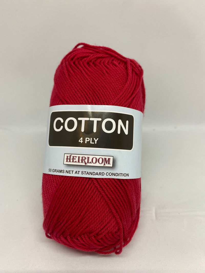 Heirloom 50g "Cotton" 4-Ply 100% Cotton Yarn