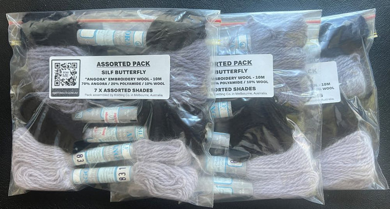 Assorted Pack - SILF Butterfly "Angora" 10m Embroidery Wool - 7 x Skeins