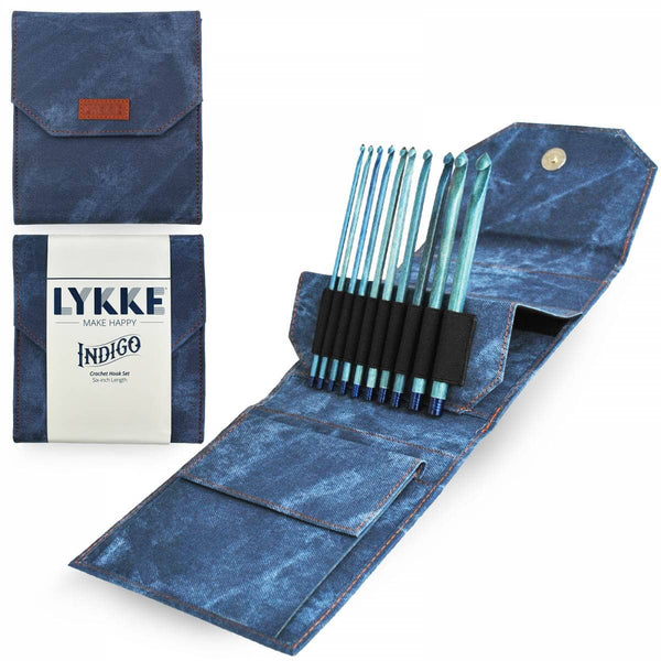 Lykke "Indigo" Wood 6" (15cm) Crochet Hooks - Set of 10