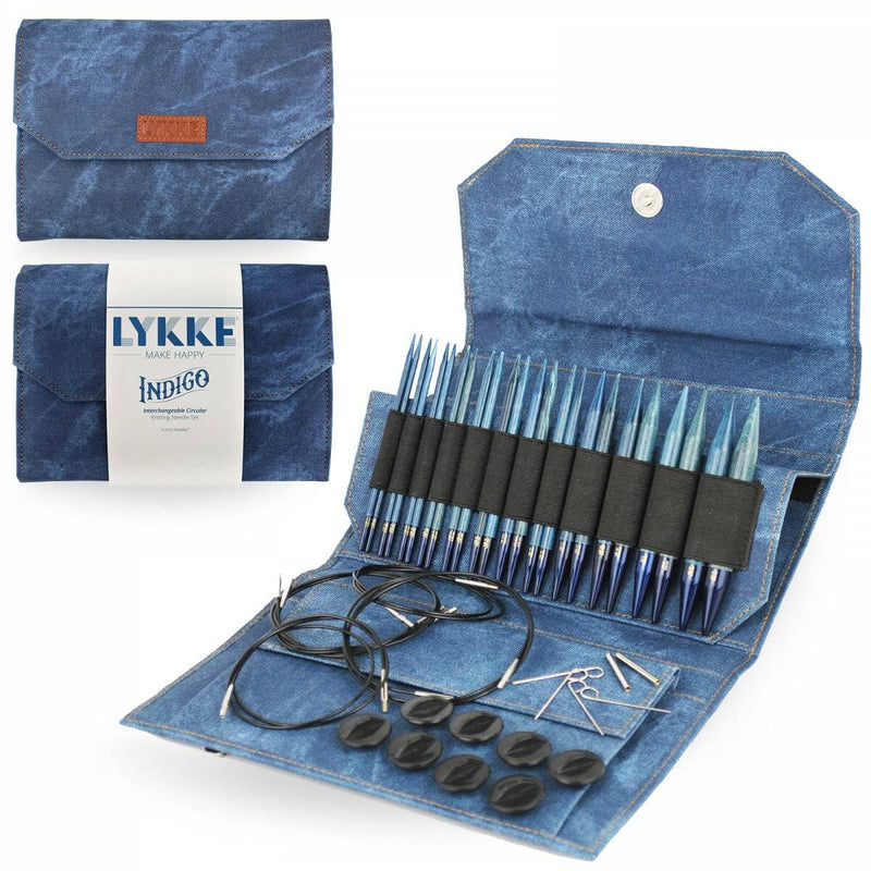 Lykke "Indigo" Wood 5" (13cm) Interchangeable Circular Knitting Needle Tip Set