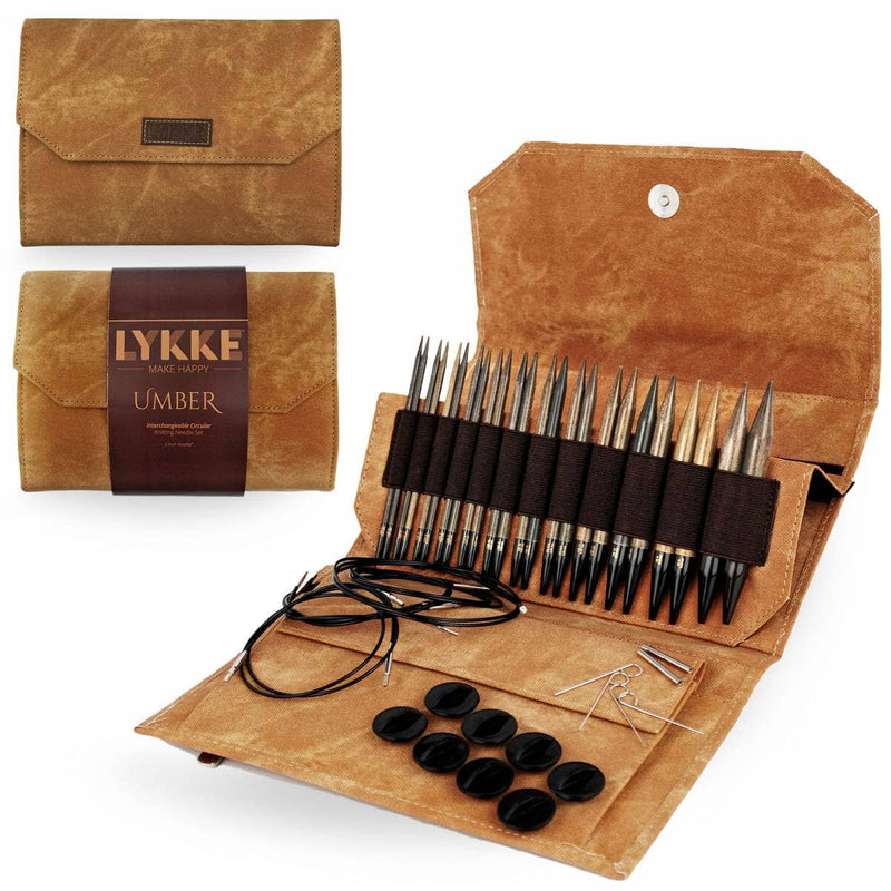 Lykke "Umber" Wood 5" (13cm) Interchangeable Circular Knitting Needle Tip Set